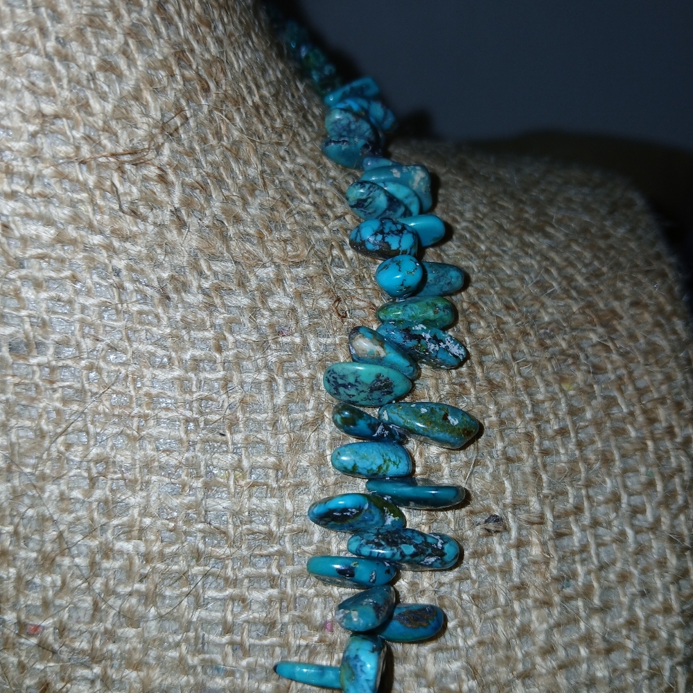 Vintage Chunky Turquoise & Red Coral  Necklace - Picture 5 of 7